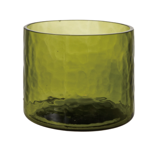 Hammered Drinking Glass | Green