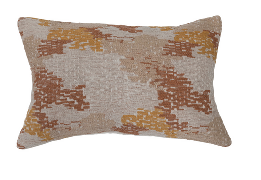 Woven Cotton Blend Jacquard Lumbar Pillow