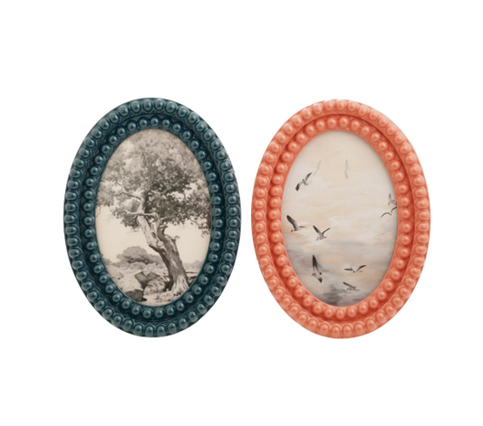 Oval Resin Bobbin Photo Frame