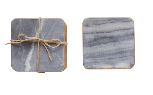 Marble Coasters w Gold Edge