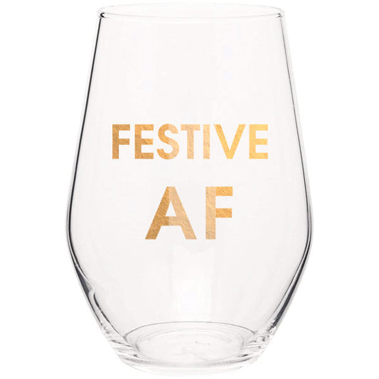 Festive AF Wine Glass