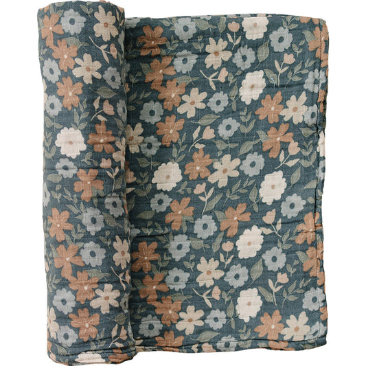Midnight Floral Swaddle
