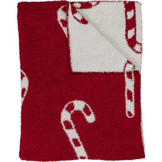 Candy Cane Plush Blanket | Small  30 x 40