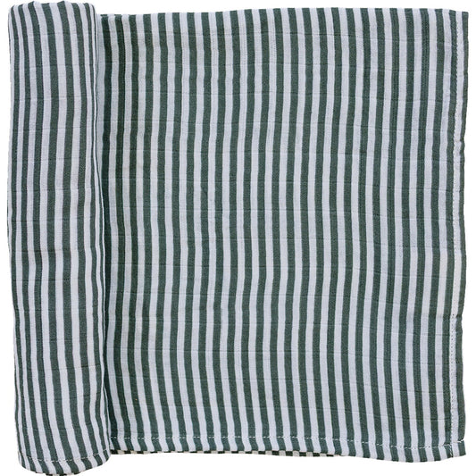 Green Stripes Muslin Swaddle