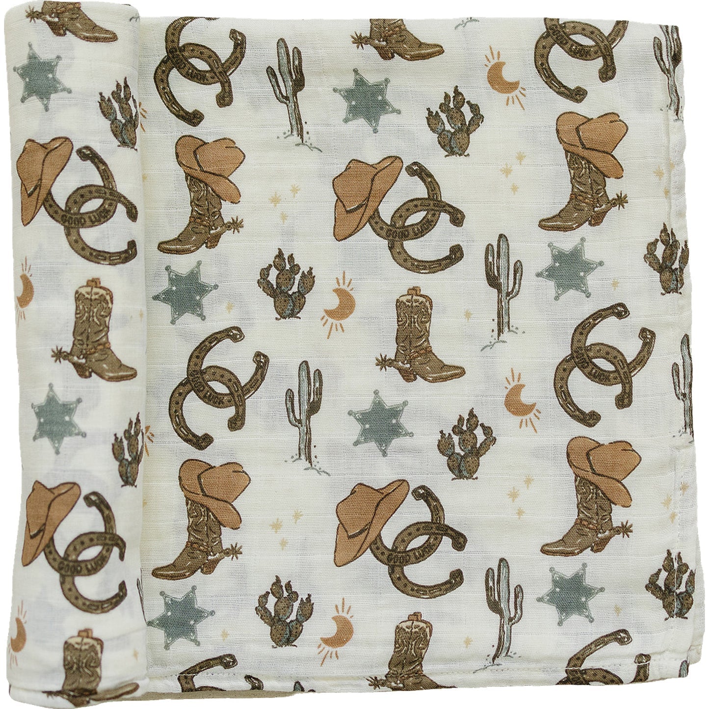 Outlaw Cowboy Muslin Swaddle