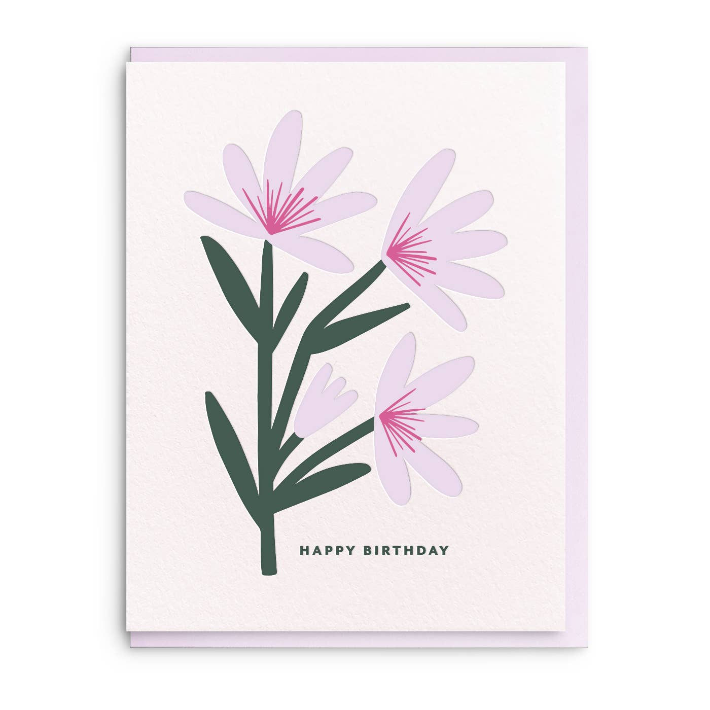 Birthday Flower - Letterpress Birthday Greeting Card