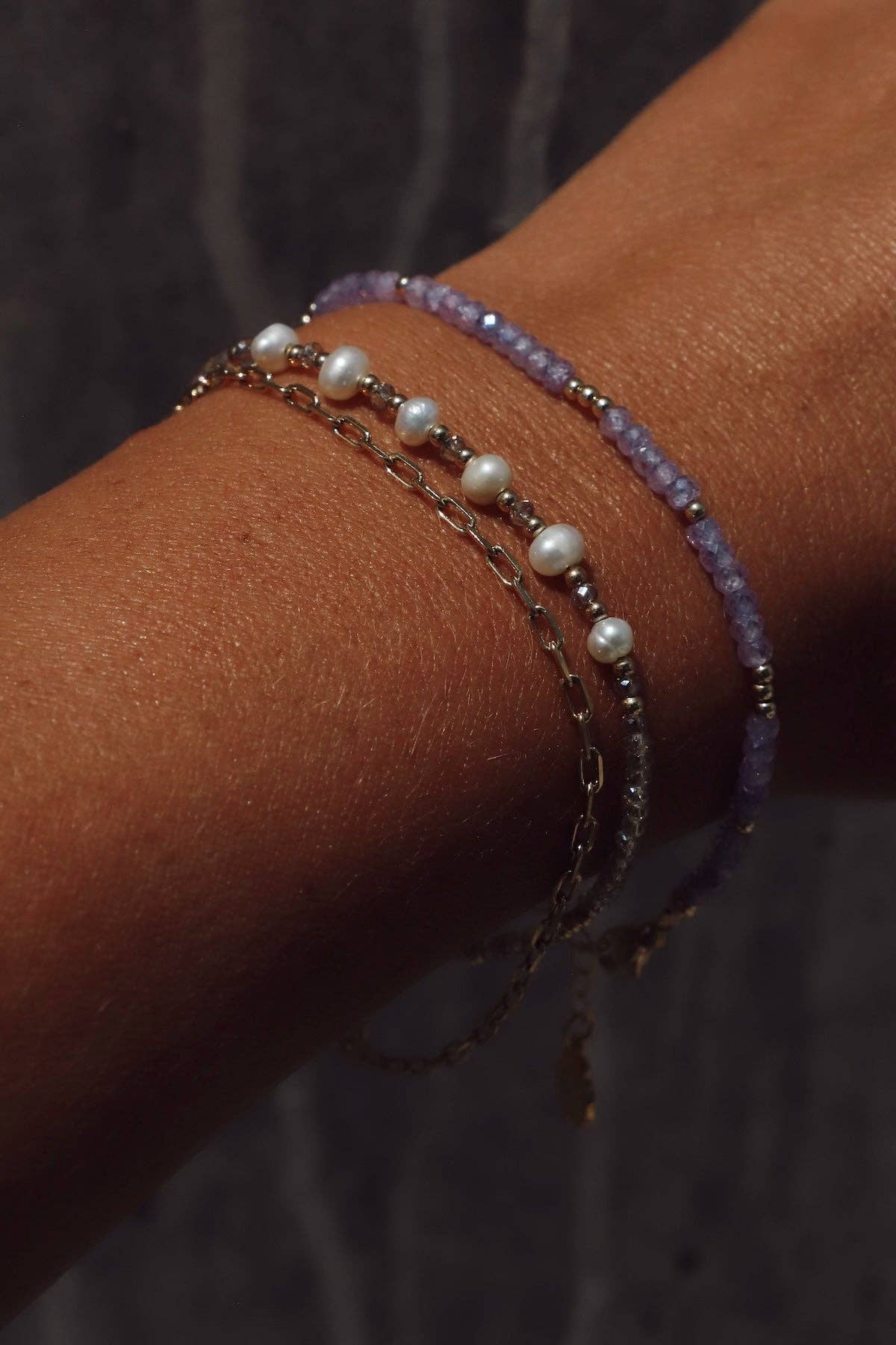 LAVENDER AMETHYST QUARTZ BEADED BRACELET