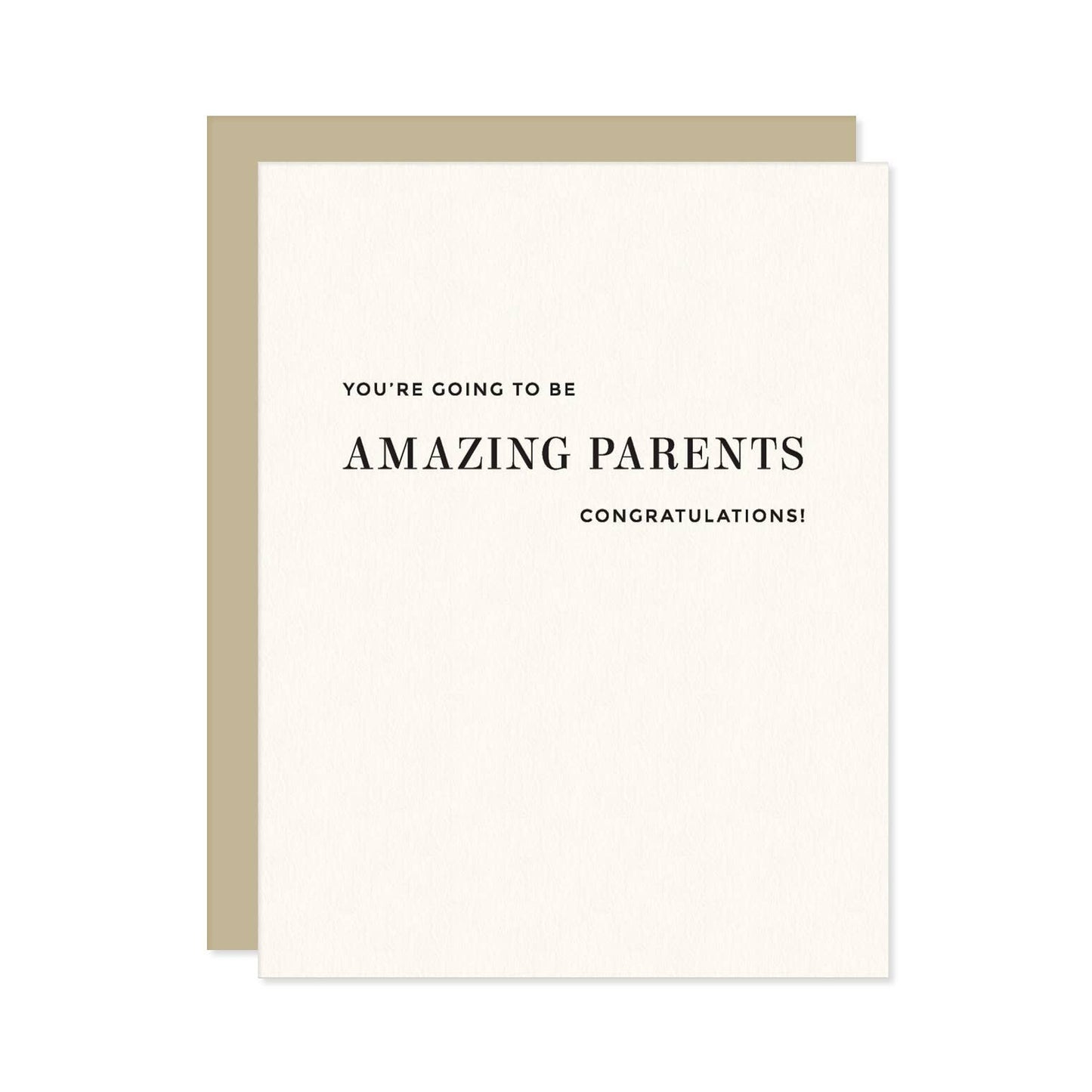 Amazing Parents Letterpress Greeting Card