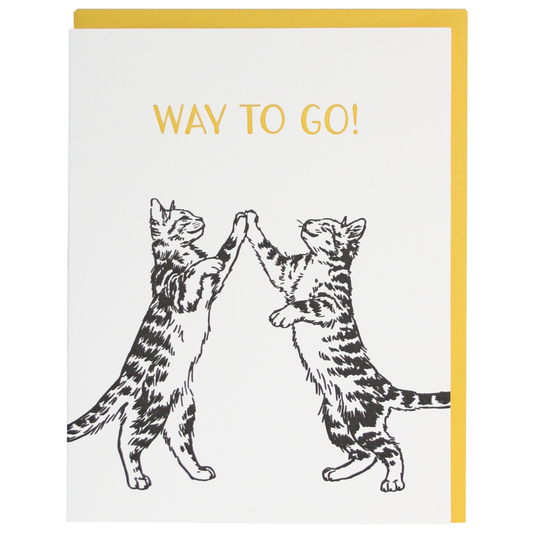 Cat High Five Congratulations Card