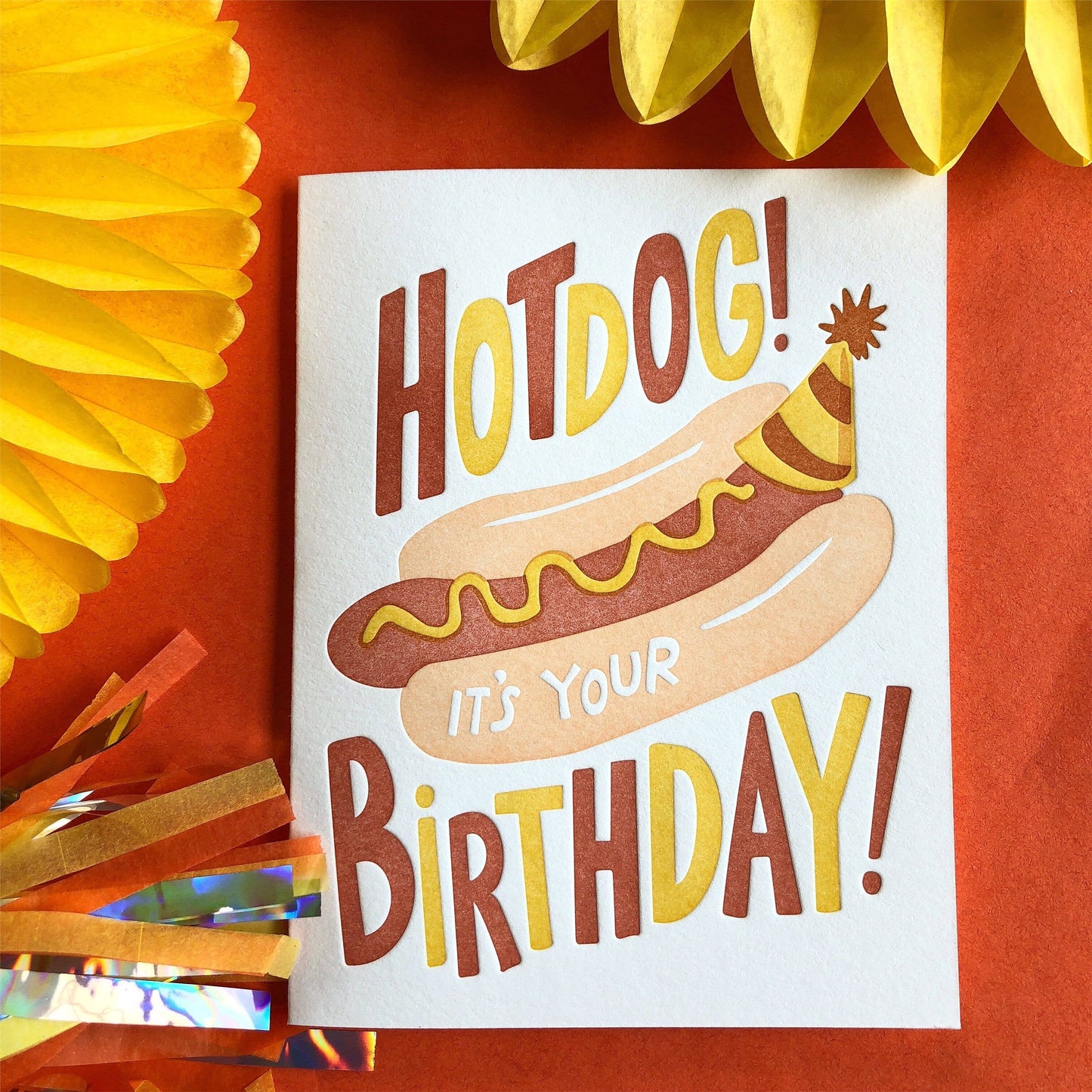 Hot Dog Birthday - Funny Letterpress Card