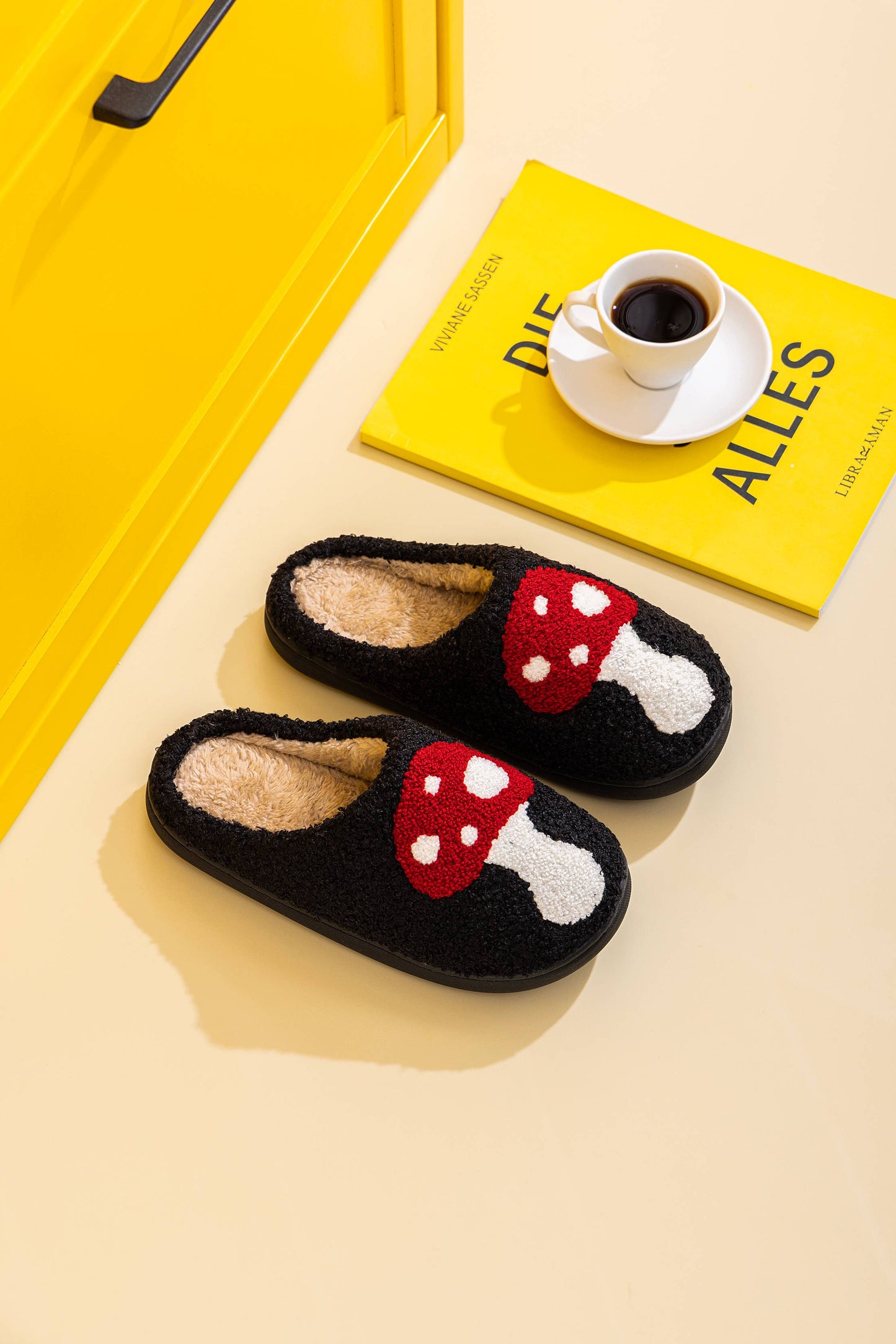 Mushroom Illustrated House Slippers | Medium