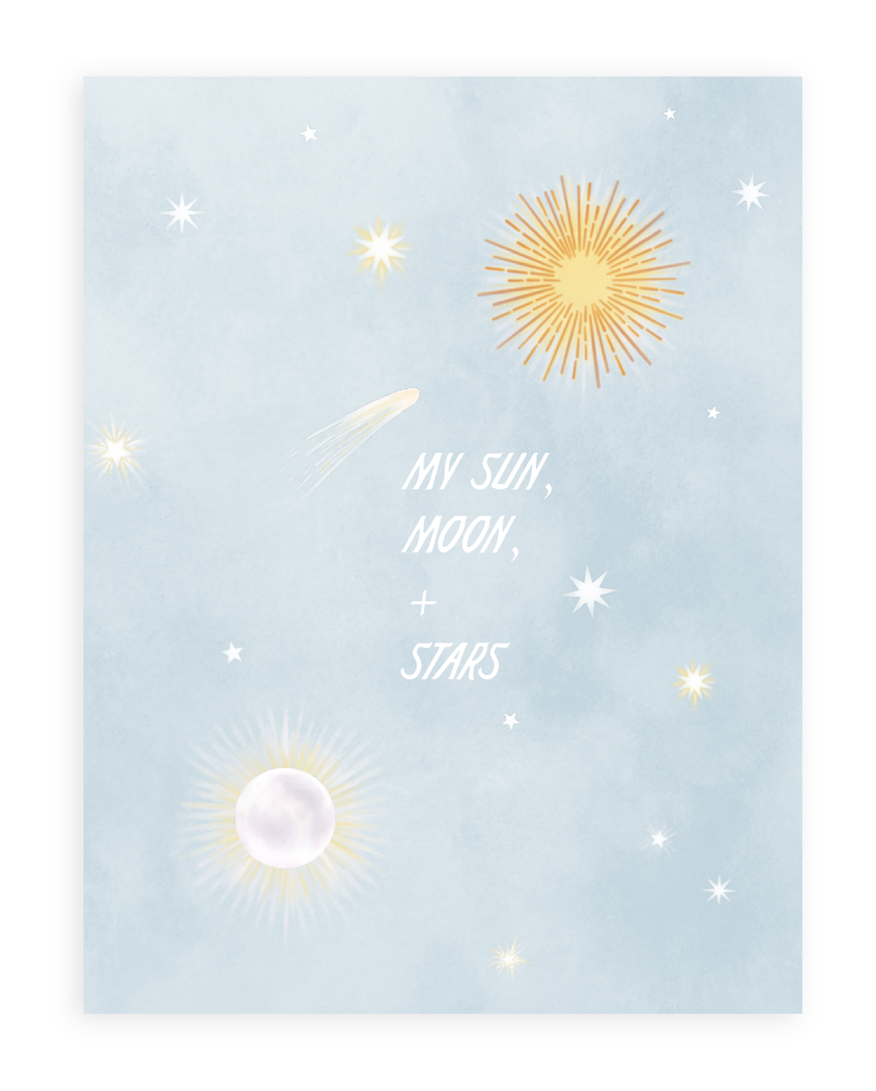 Sun, Moon, Stars Love & Friendship Card