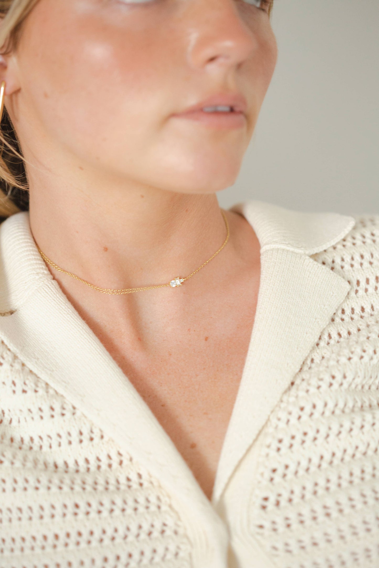 Josephine Double Gold Chain Necklace