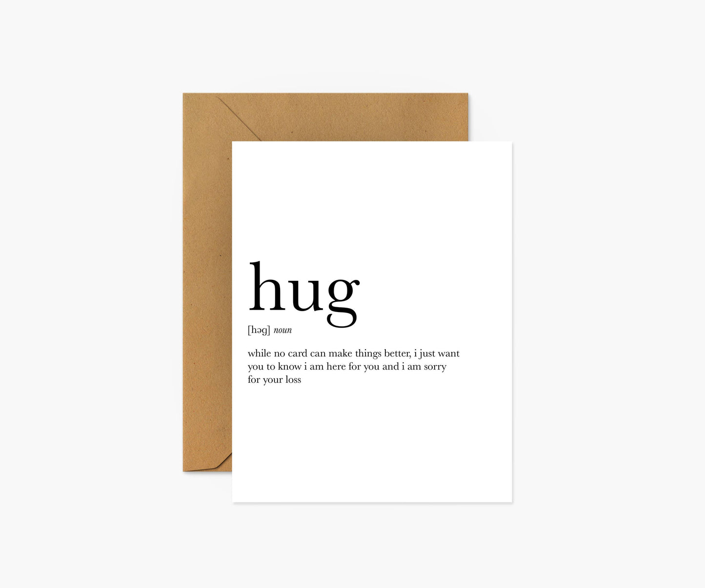 Hug Definition - Sympathy Card