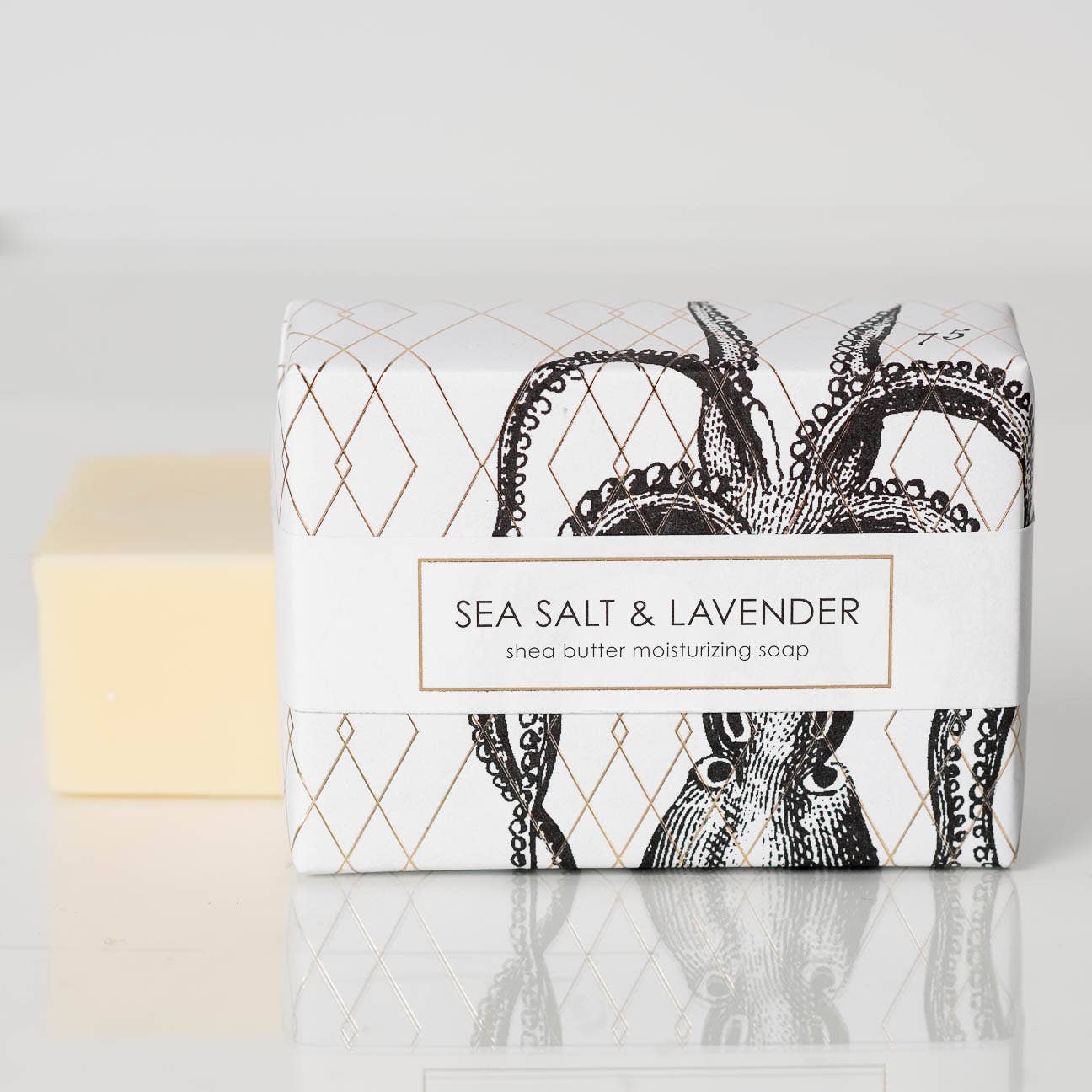 Sea Salt & Lavender Shea Butter Soap With Goldleaf Design