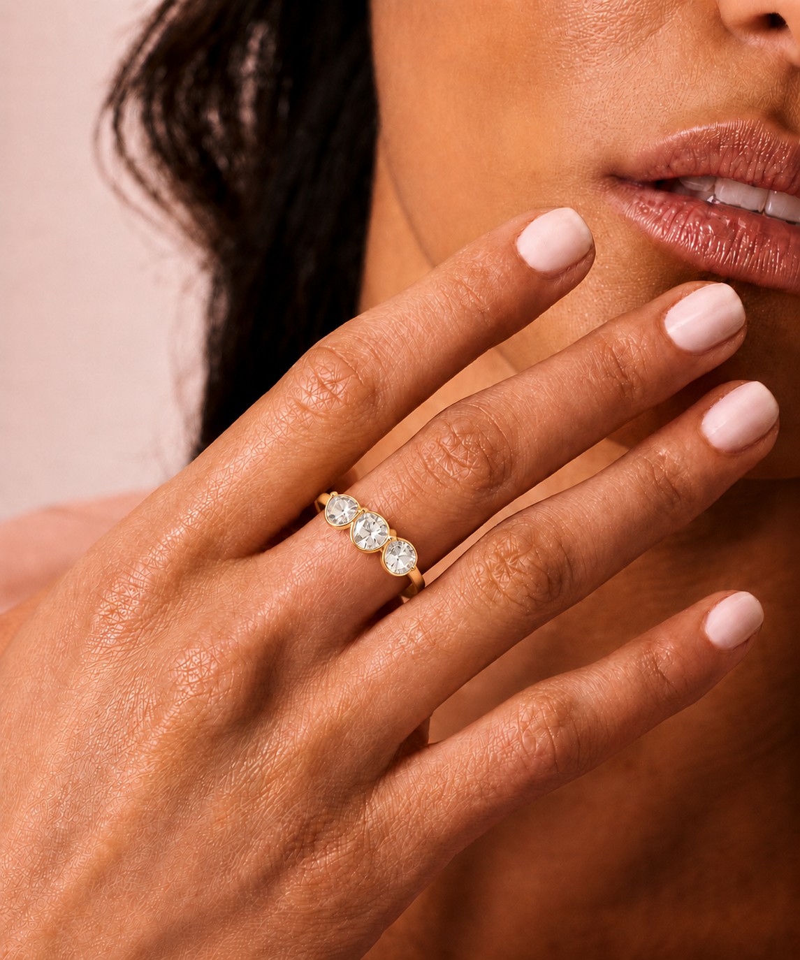 Gold Ring - Cascade Pear - White CZ: 8