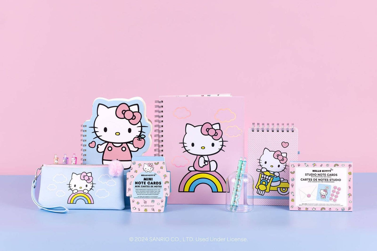 Hello Kitty Classic Pink Top-Spiral Notebook with Pen Loop