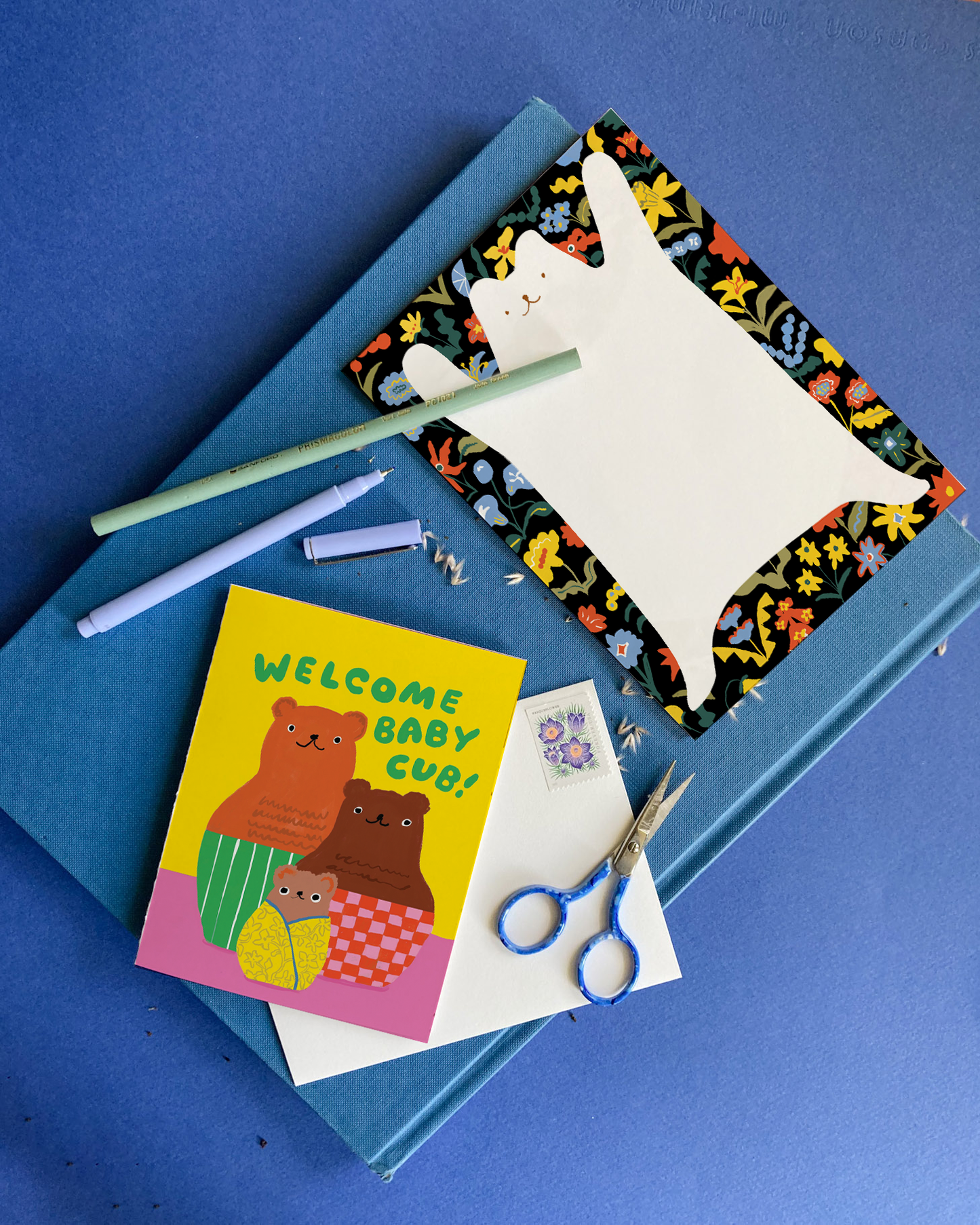 Bear Cub Nesting Doll - Cute Welcome Baby Card