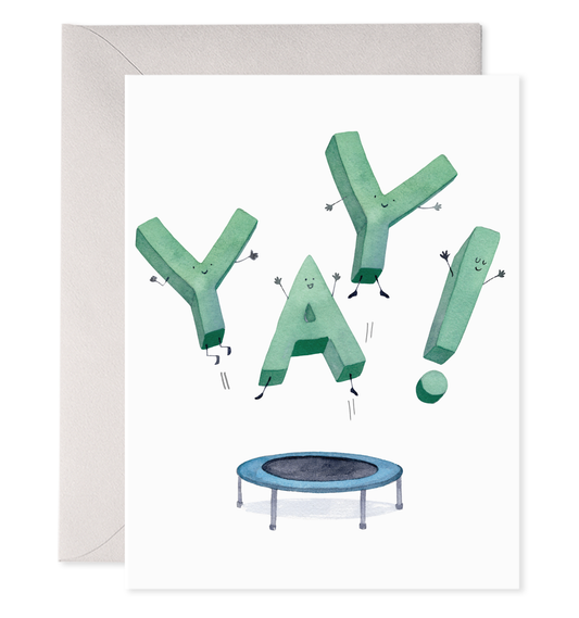 Jumping Yay Trampoline Birthday Card