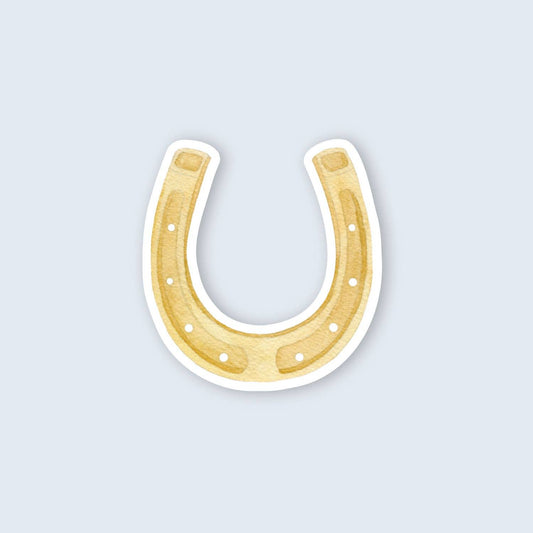 Watercolor Horseshoe Die Cut Vinyl Sticker