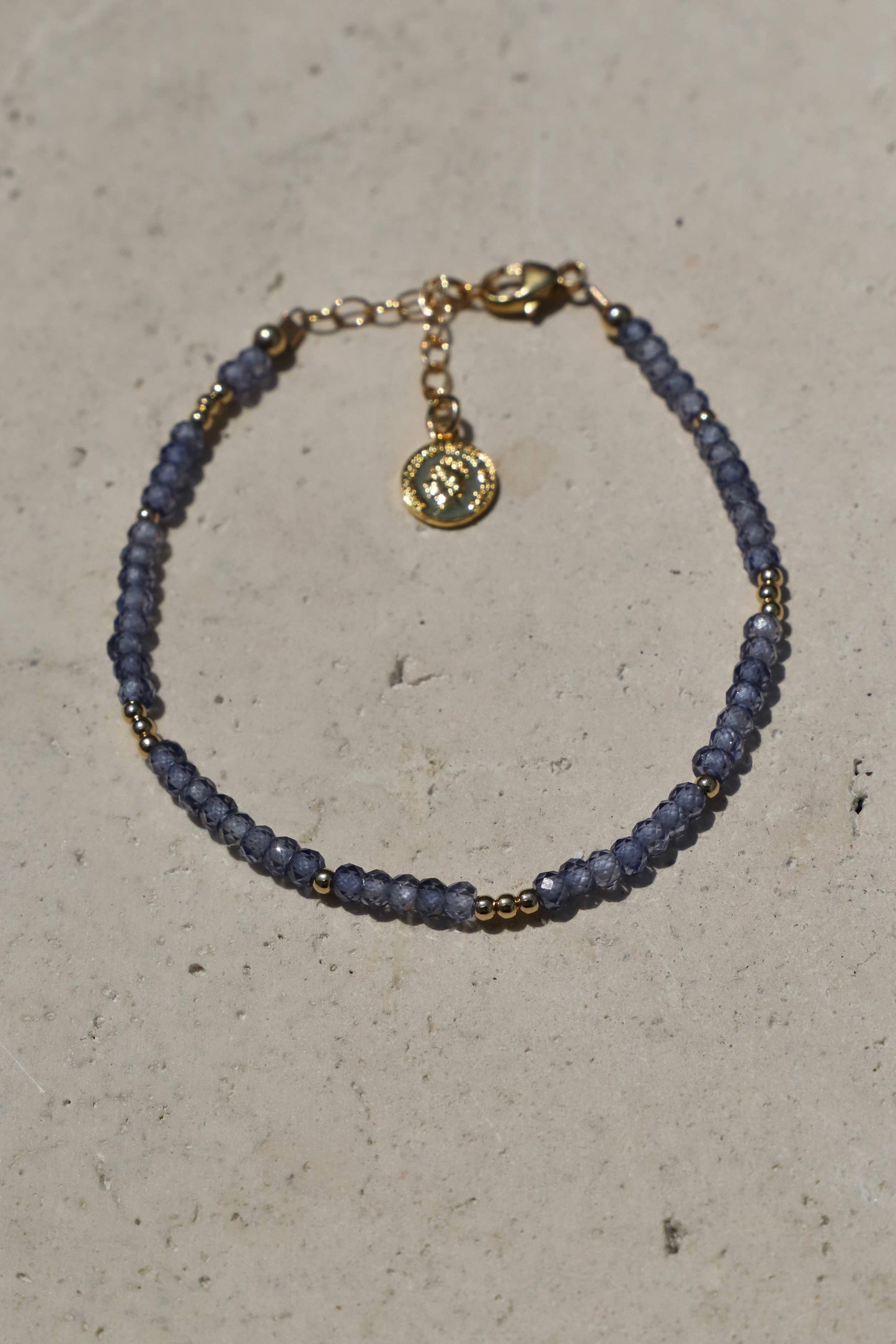 TANZANITE CZ BEADED BRACELET