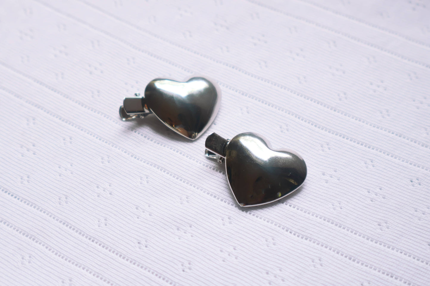 Metallic Heart Clips: Silver Heart Set (Small)
