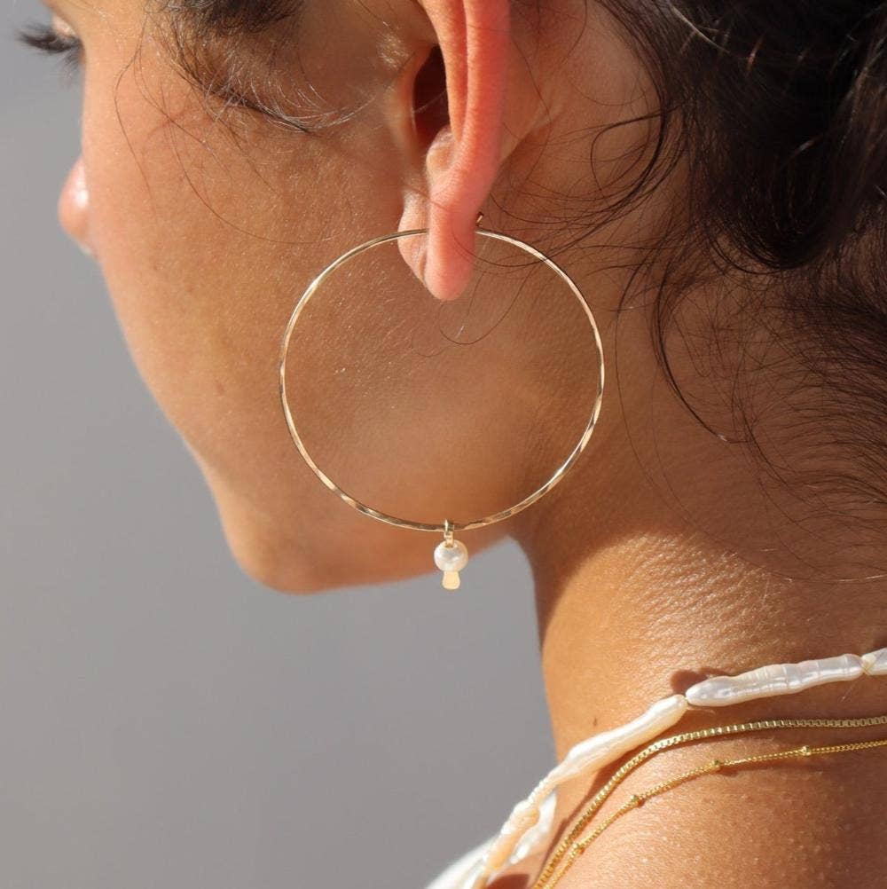 Emma Pearl Hoops | 14k Gold Fill