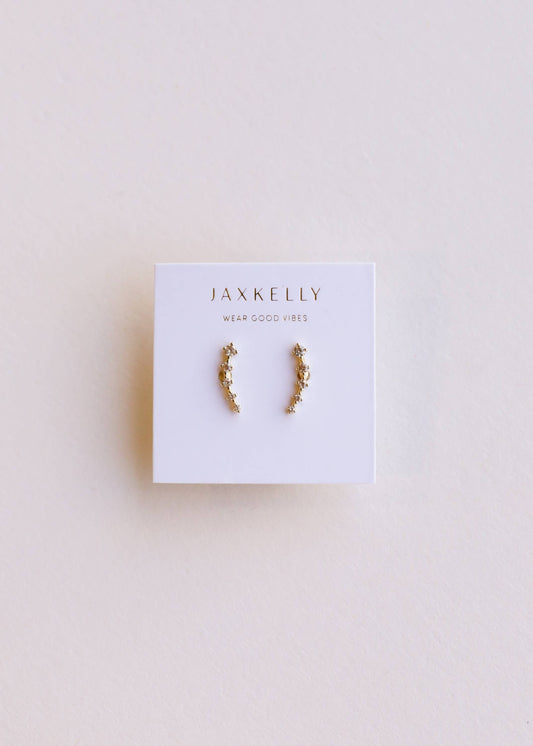 Crawler Earrings | 18k Gold Plated | Champagne CZ