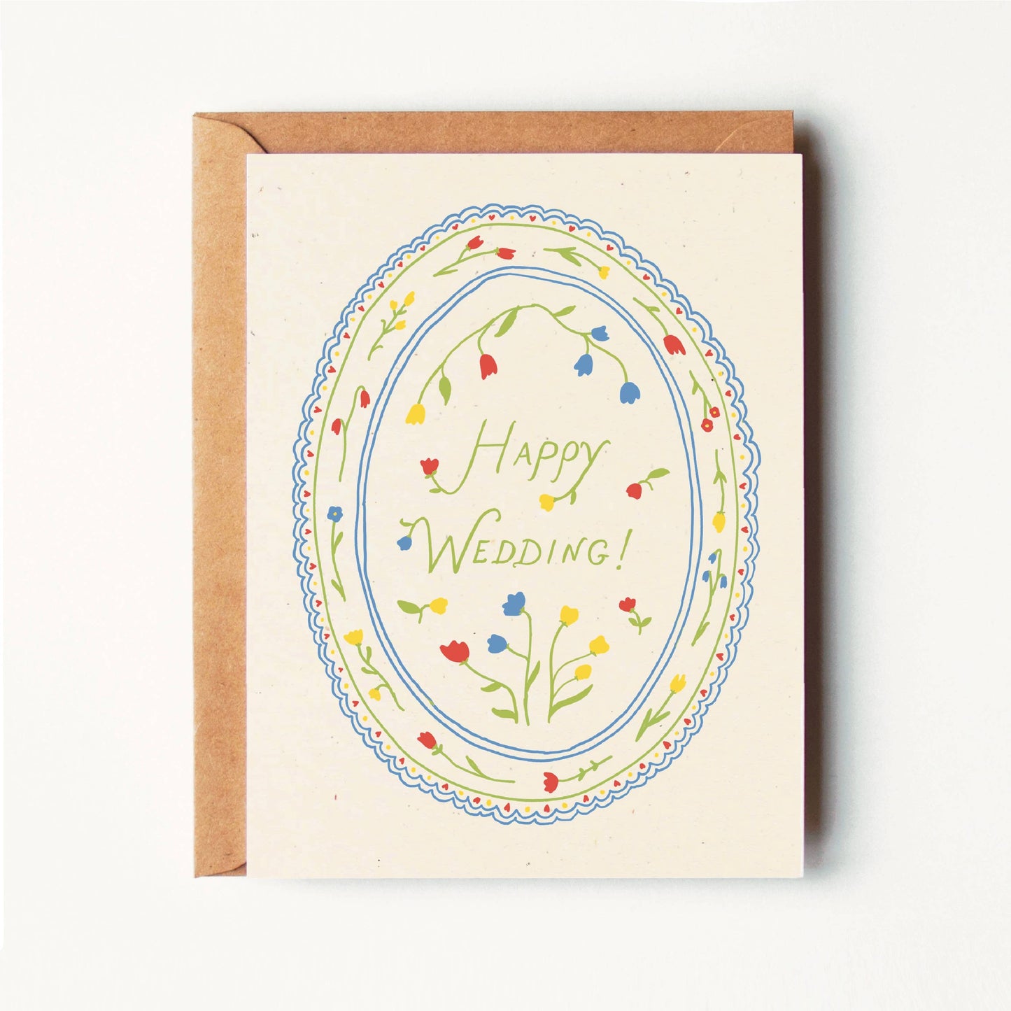 Happy Wedding - Floral Greeting Card - Eco-Friendly