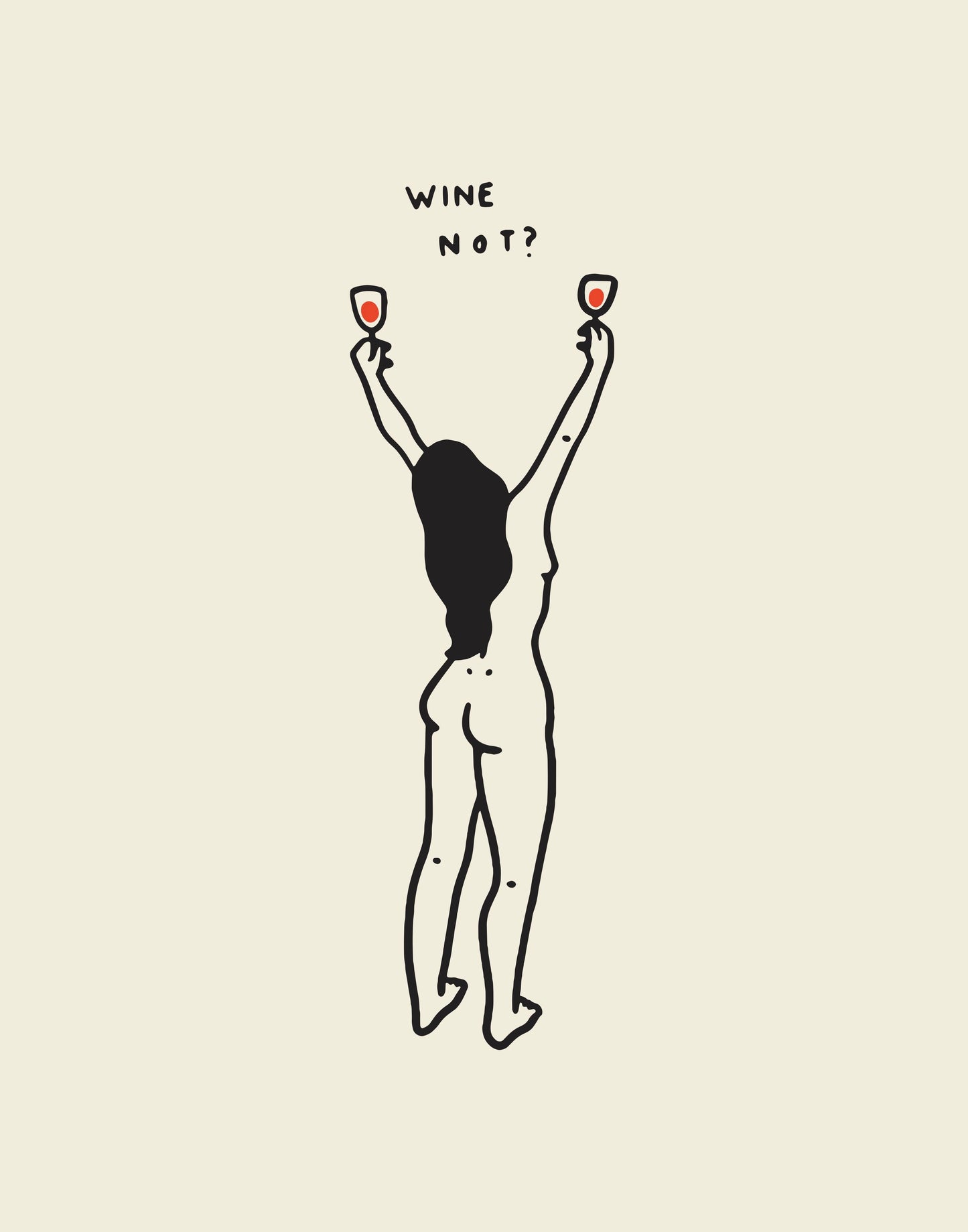 Wine Not? Wine Lover Minimal Art Print: Medium