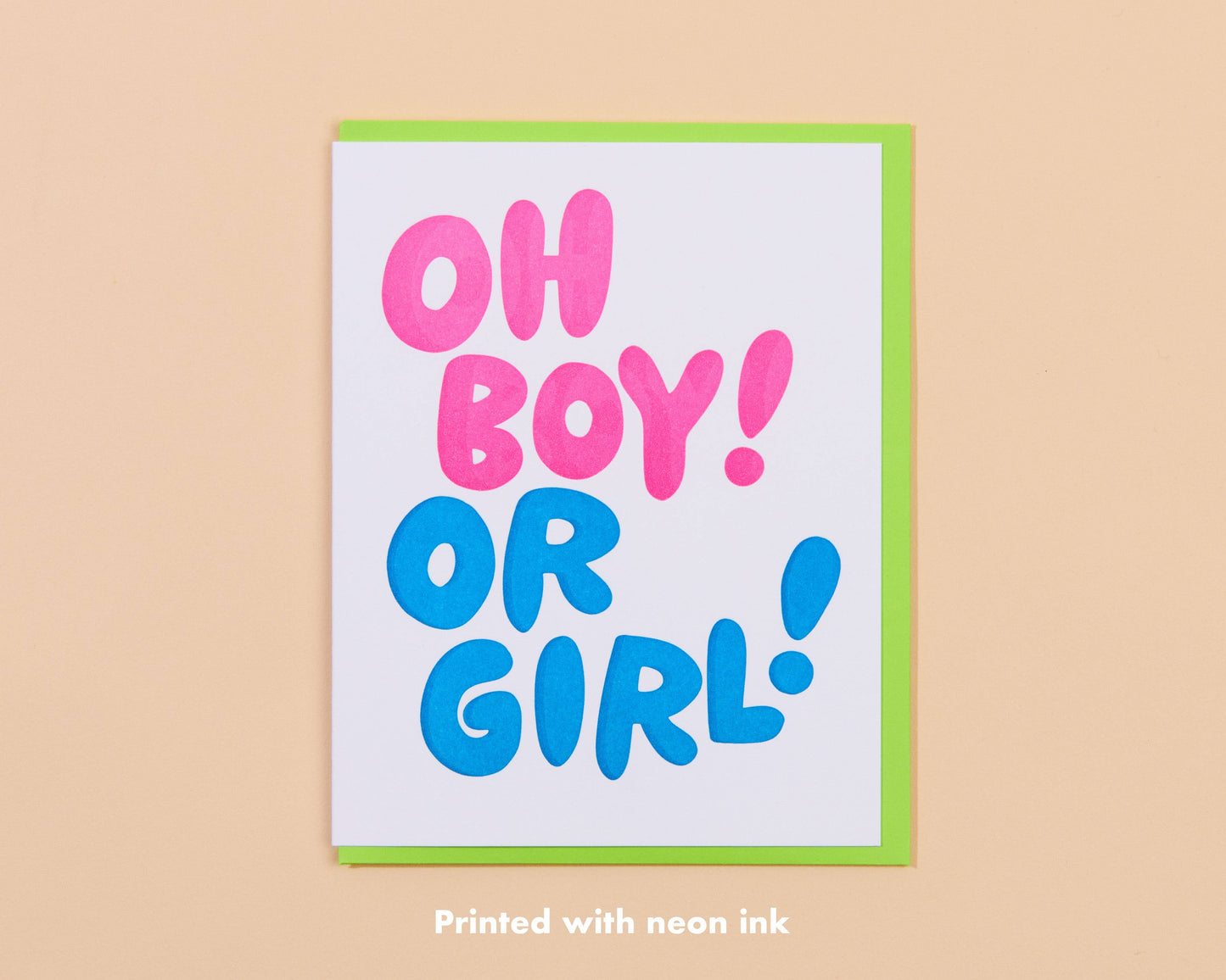 Oh Boy! Or Girl! Baby Shower Letterpress Greeting Card - baby announcement