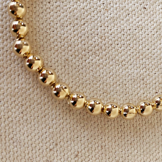 18k Gold Filled 4.5 mm Beaded Bracelet | 6 inches
