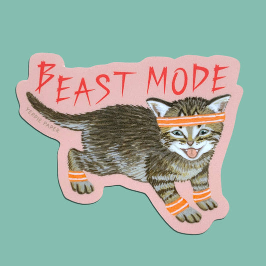 Beast Mode Kitten - Die Cut Sticker