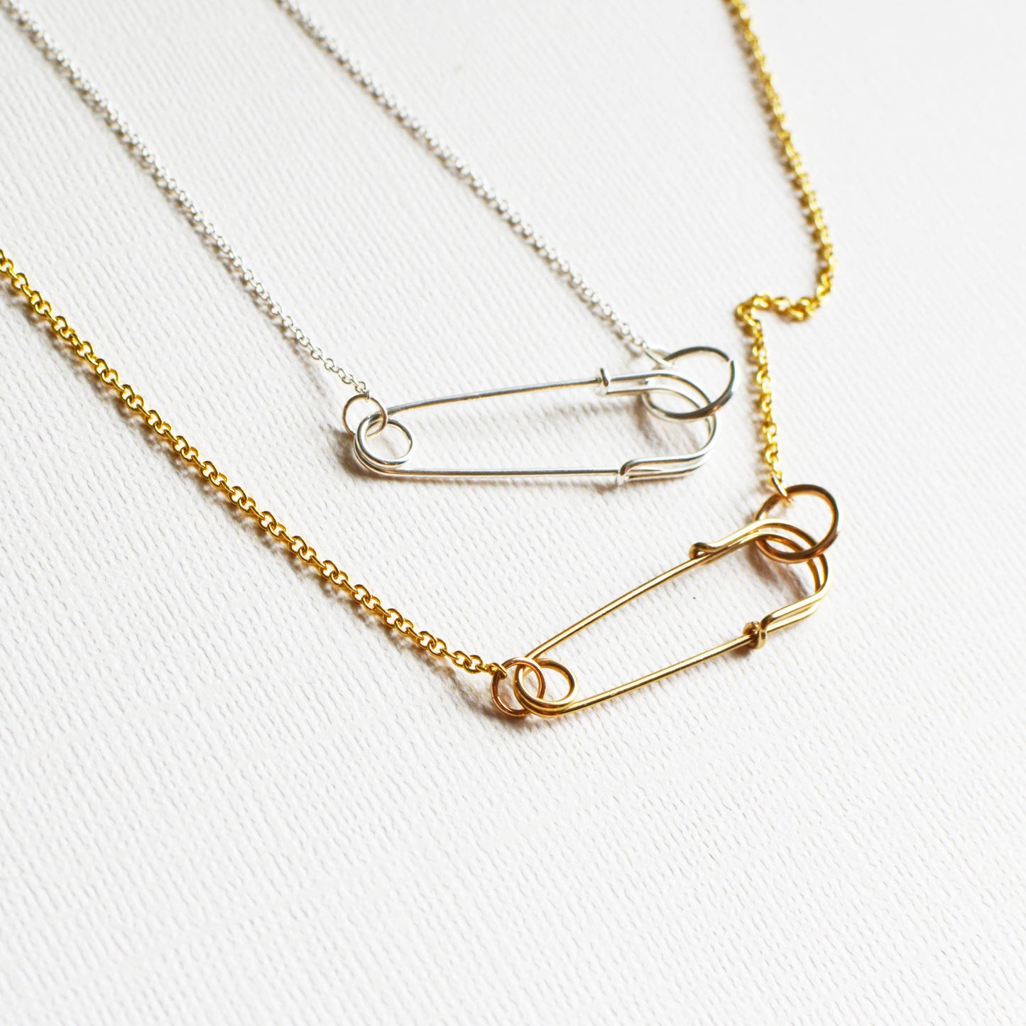 Safety Pin Necklace: Sterling Silver
