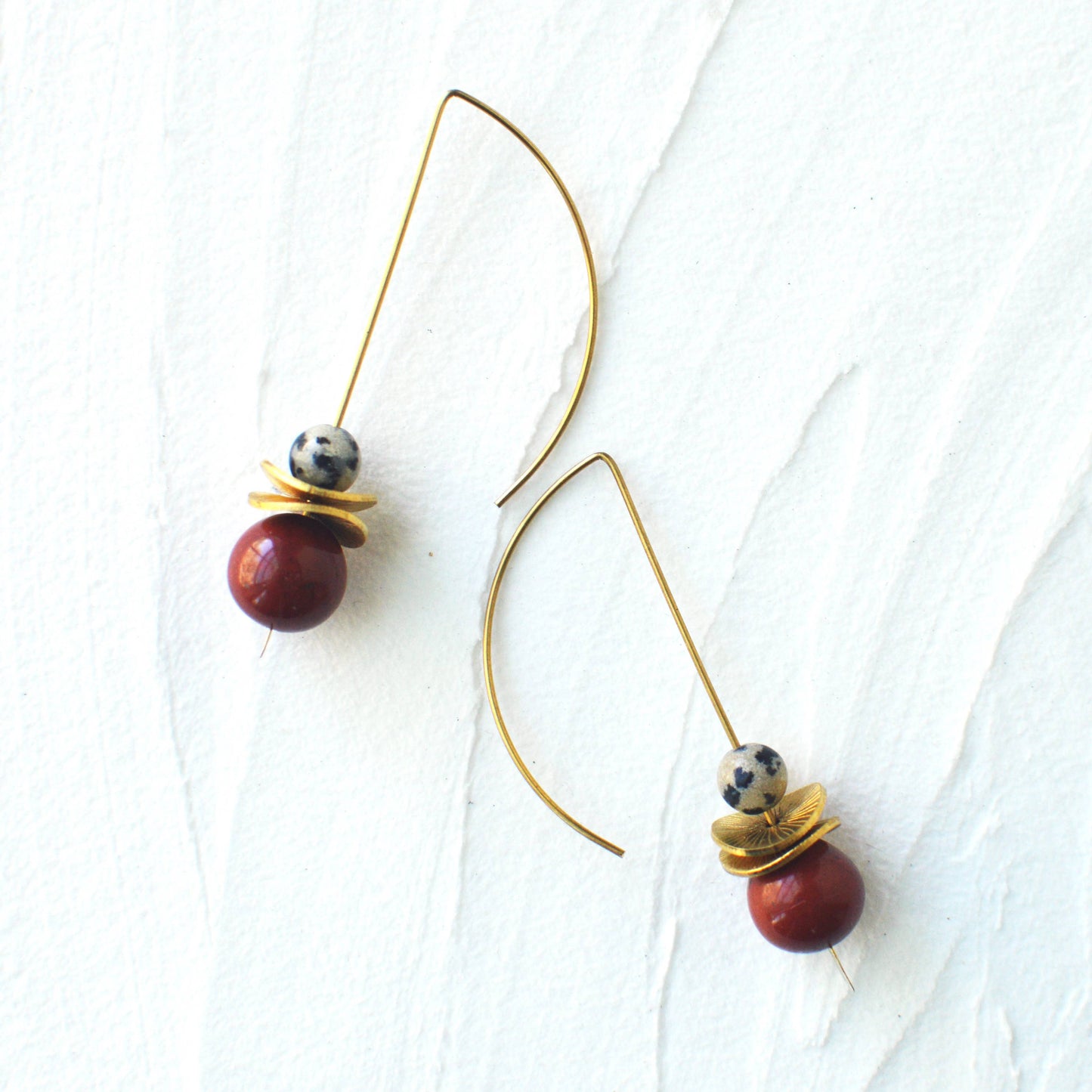 Bonita Drop Earrings : Dalmatians Jasper w/ Yellow