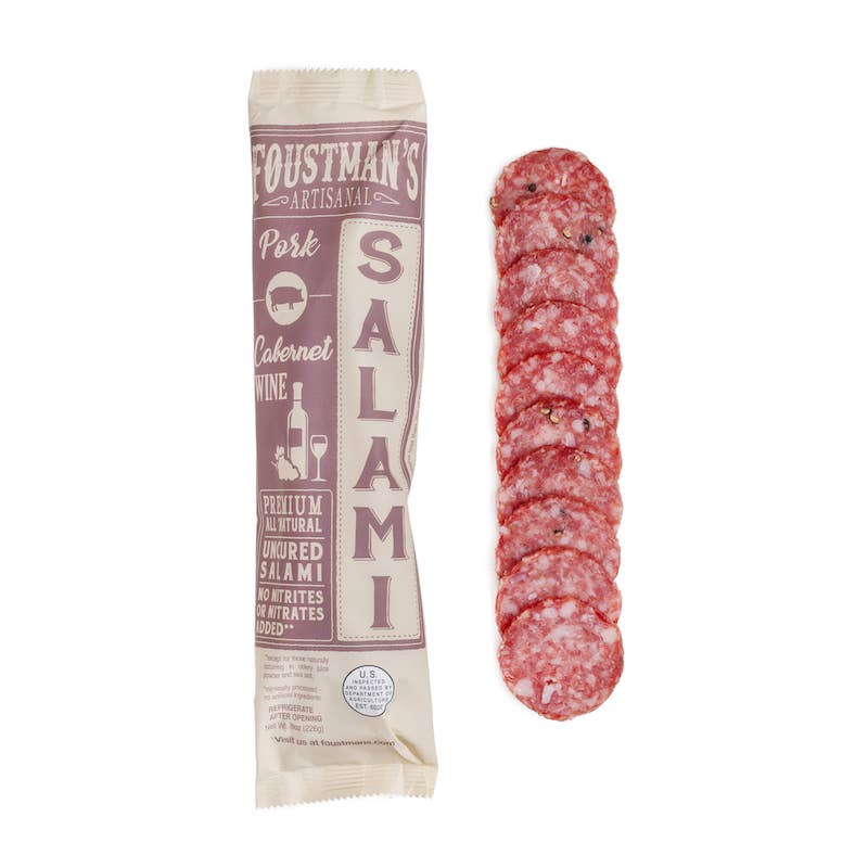 Foustman's Uncured Salami | Pork Cabernet Wine |