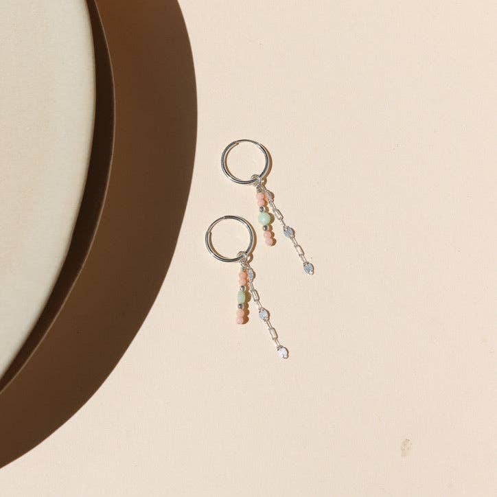 Coral Pixie Hoops: 14k Gold Fill