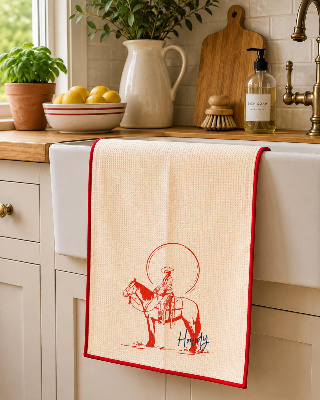 Howdy Tea Towel - Cream