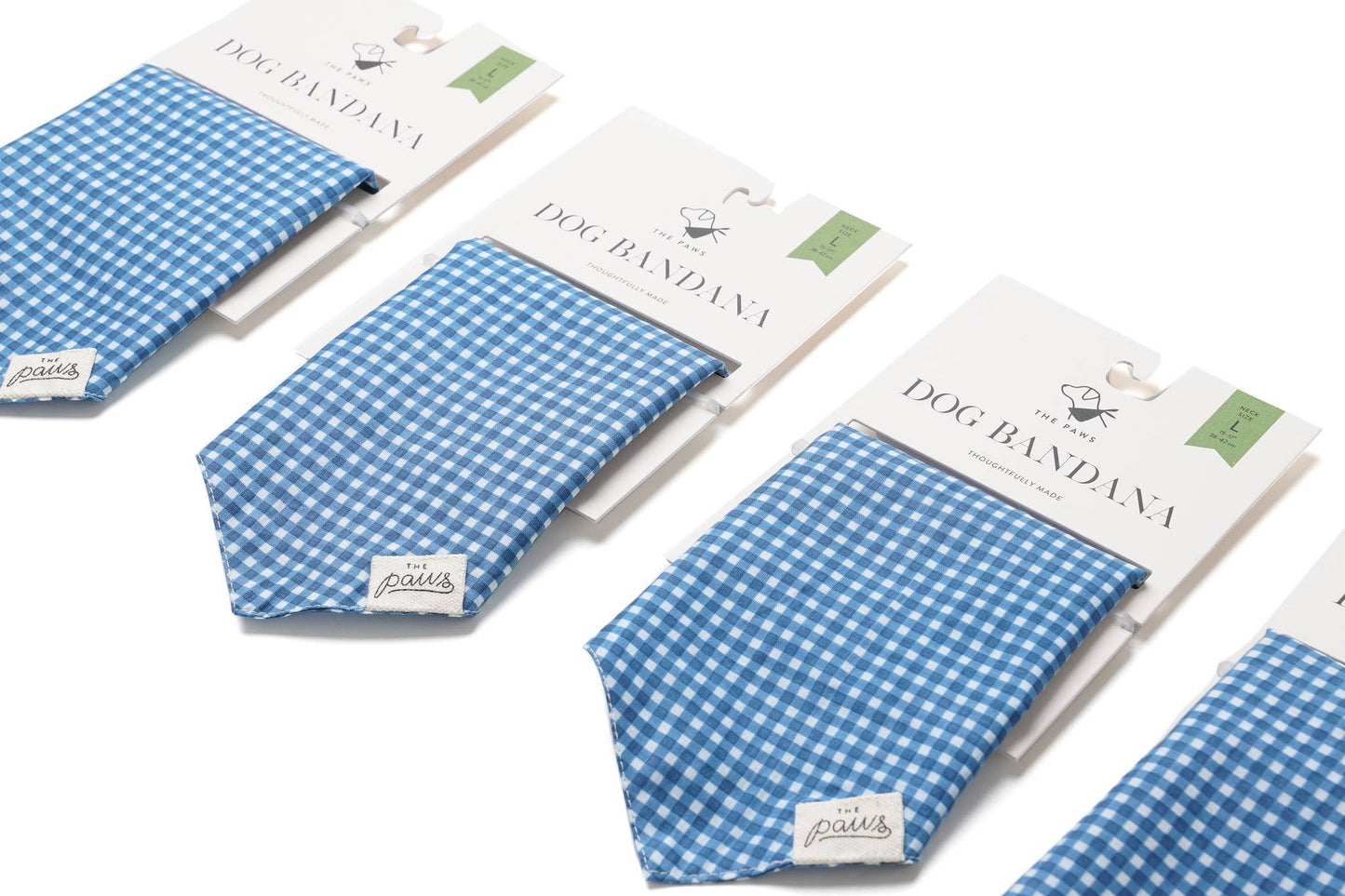 Blue Gingham Dog Bandana: L