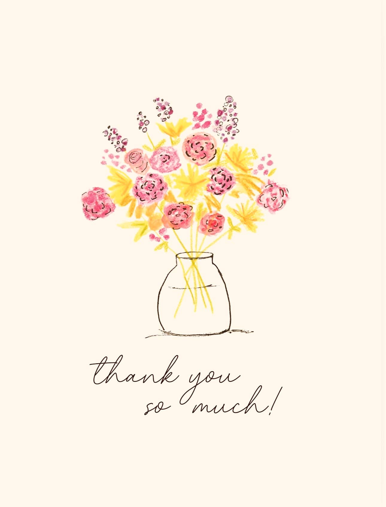 Floral Vase Thank You So Much Card