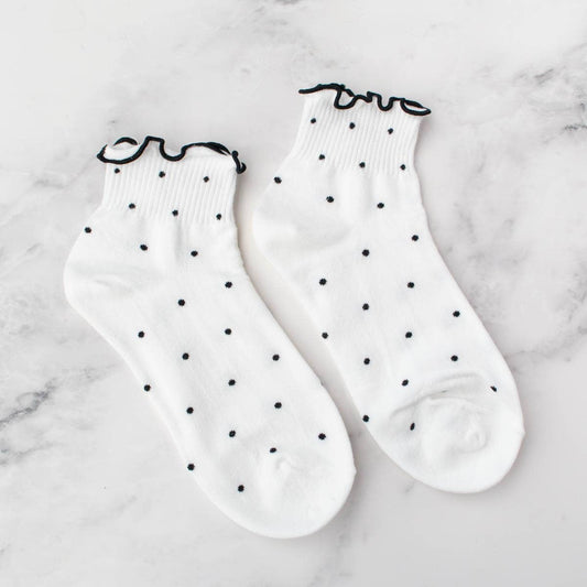 Cute Ruffled Ankle Socks | White