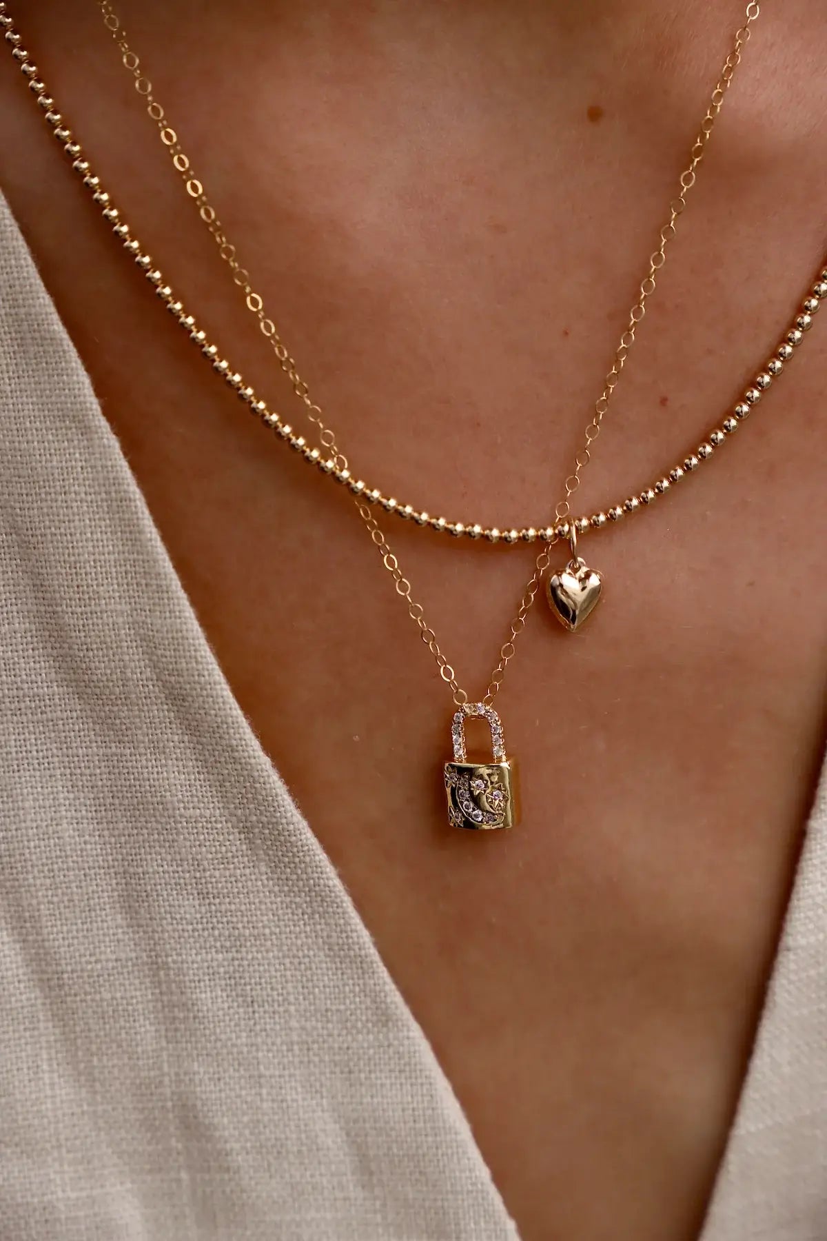 Celestial Lock Charm Necklace
