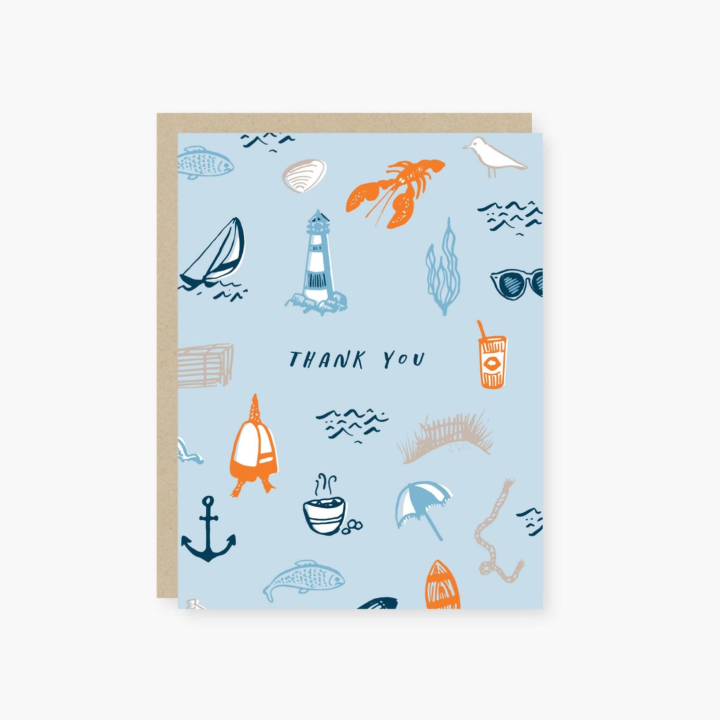 New England icons thank you card: Single card