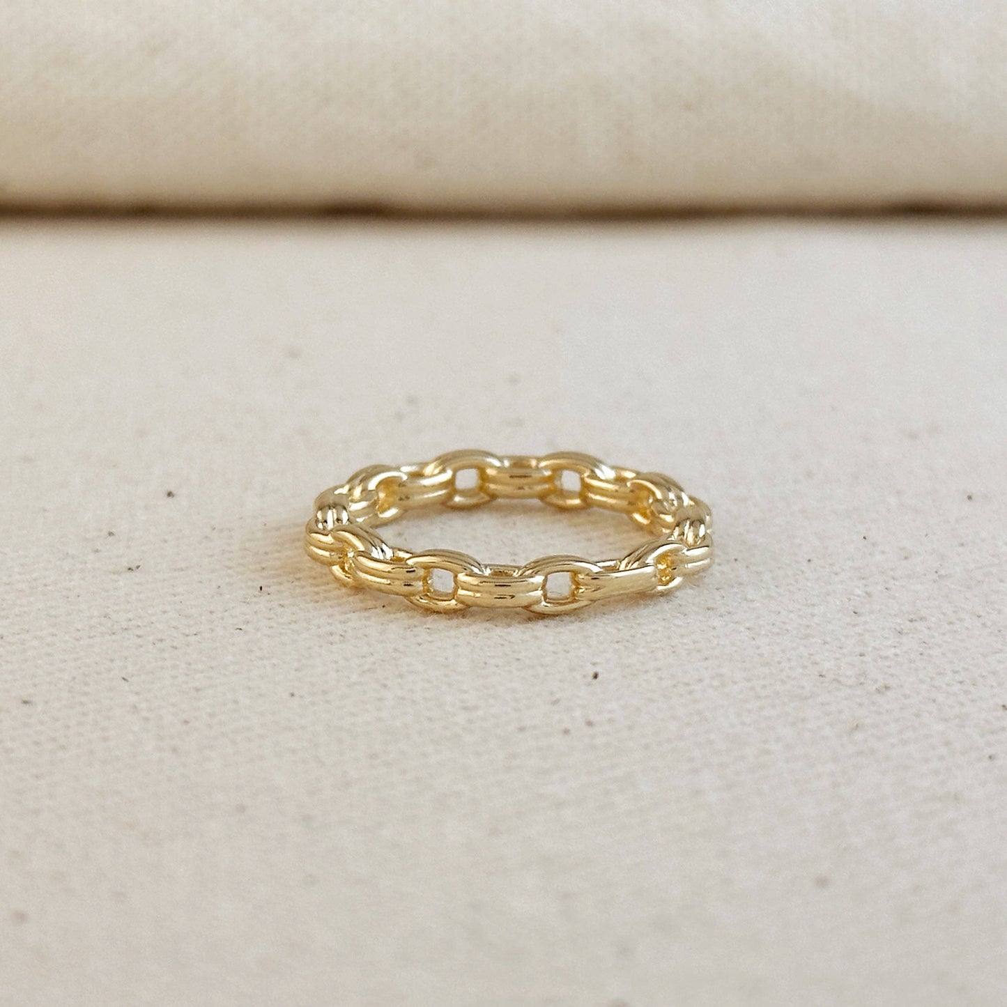 18k Gold Filled Double Link Chain Band Ring: 10
