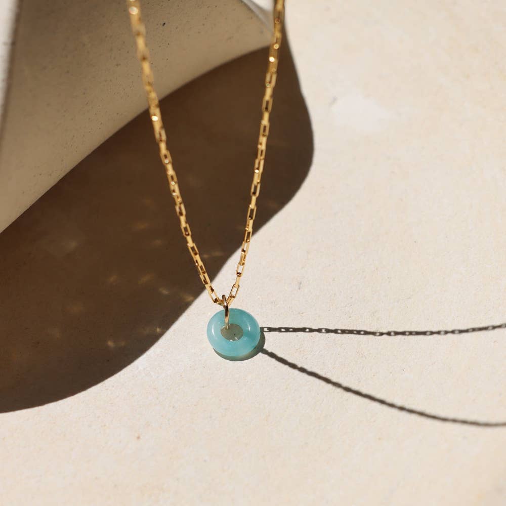 Full Circle Pendant: 14k Gold Fill / Chrysoprase / 16"