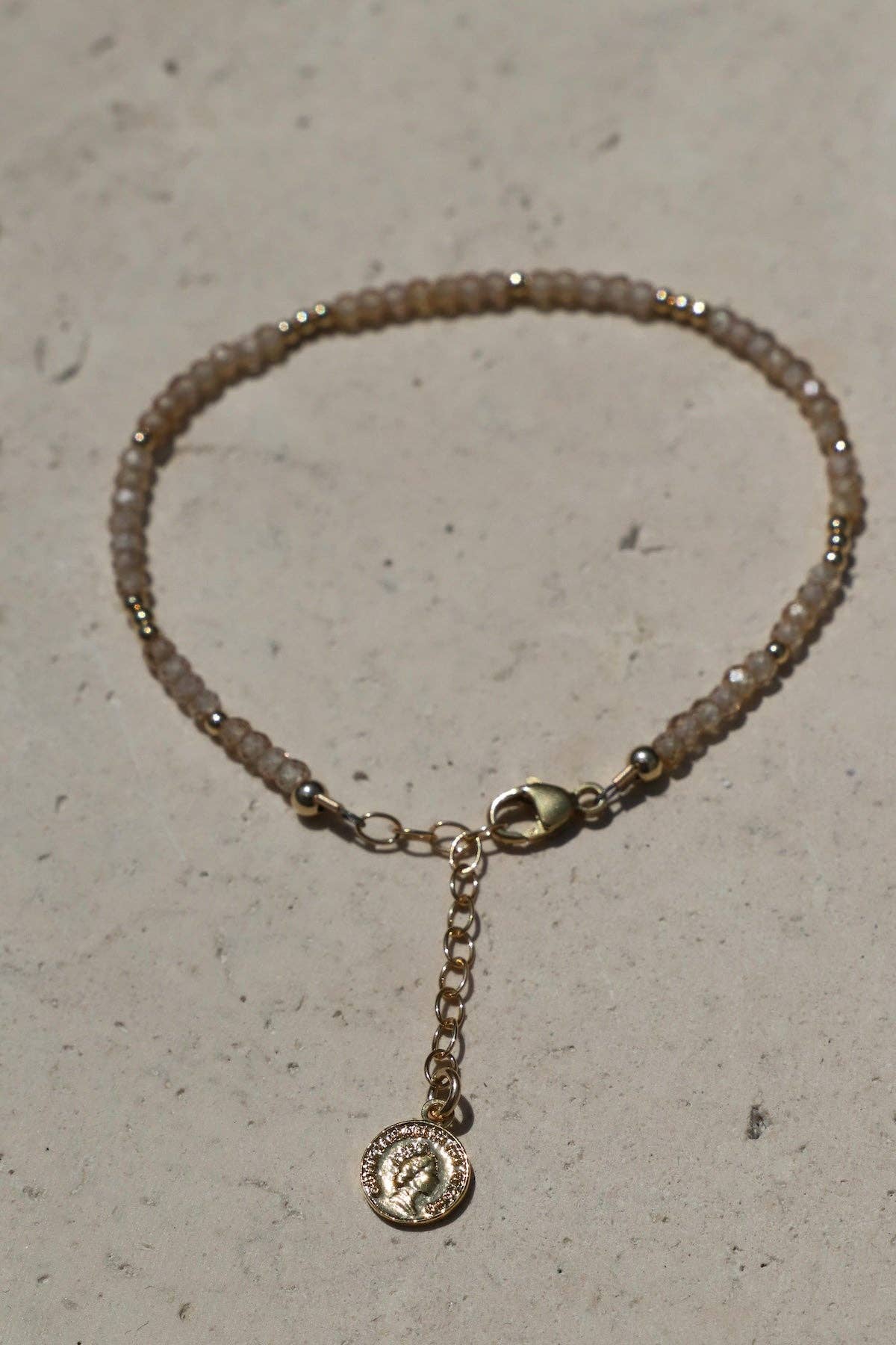 SUNSTONE CZ BEADED BRACELET