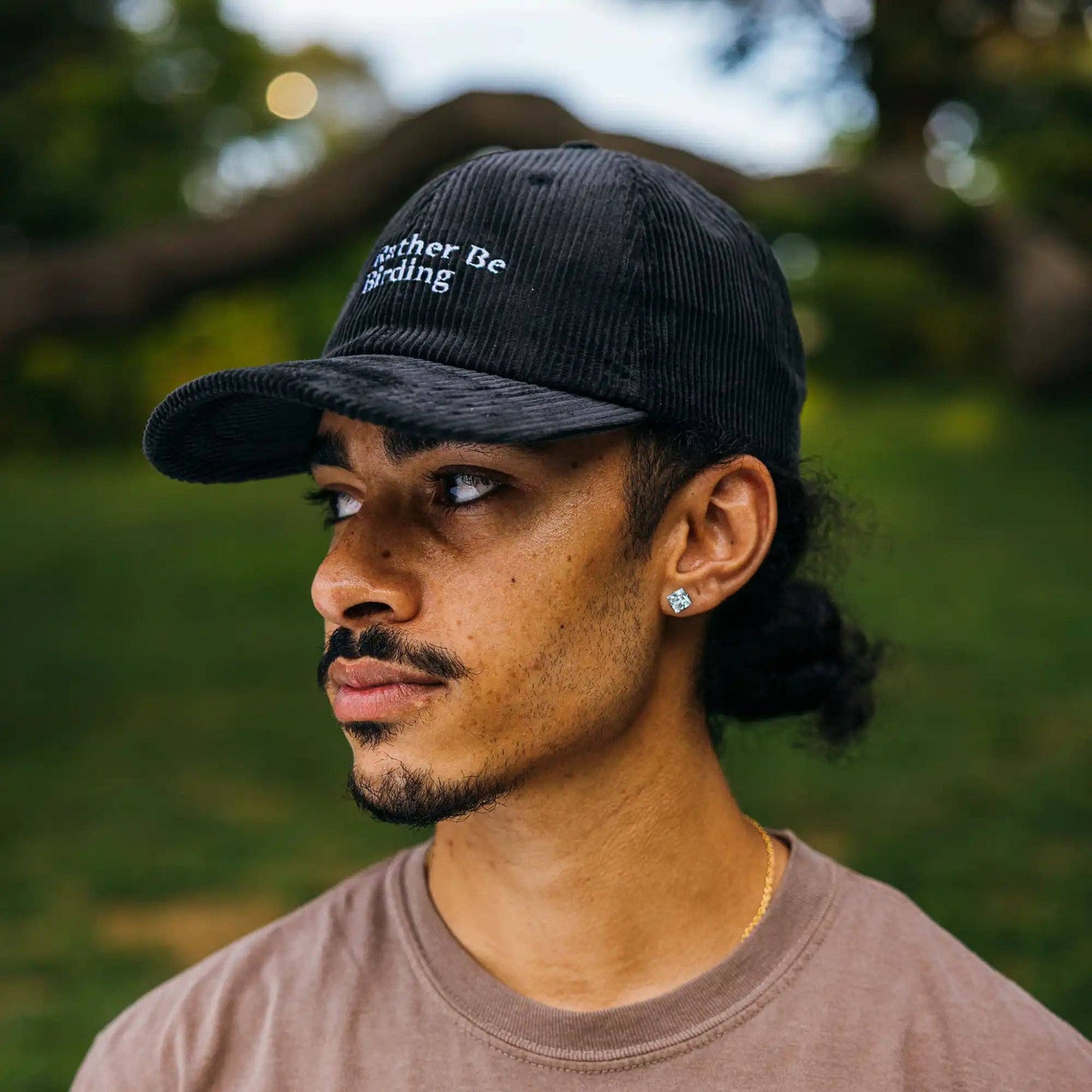 I'd Rather Be Birding Corduroy Hat: Black