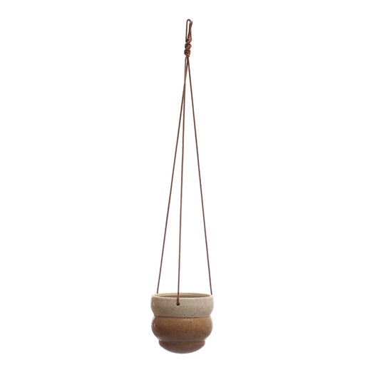 Hanging Stoneware Planter With Cotton Hanger