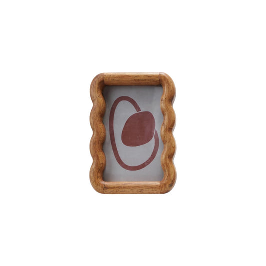 4 x 6 Rubberwood Scalloped Photo Frame | Natural
