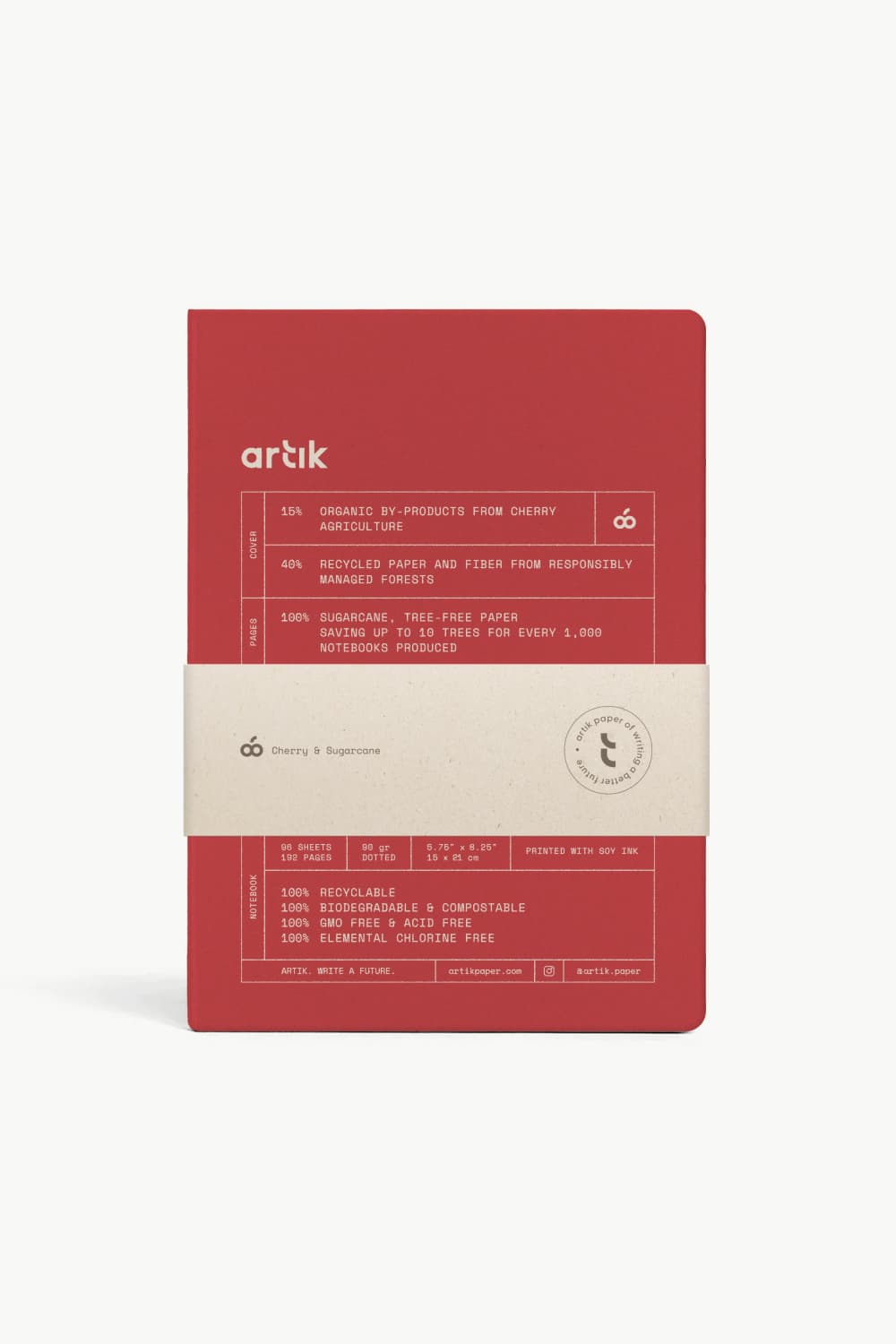Artik Hard Cover Journal | Ruled | Cherry